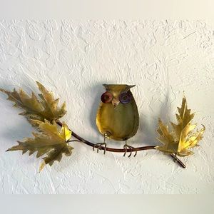 1973 Mid Century Modern Brass Owl